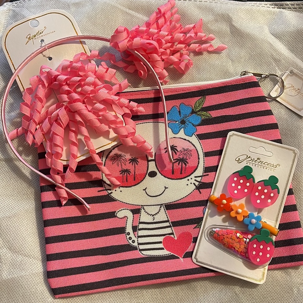 ✨ Baby/toddler pink strawberry hair set